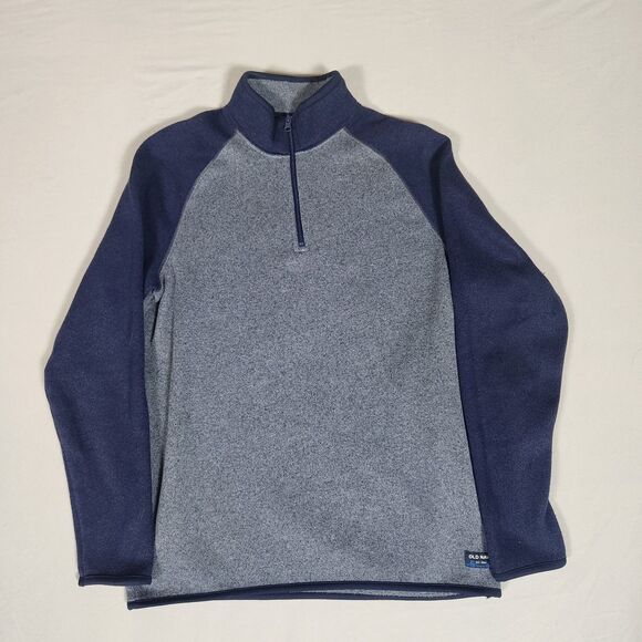 Old Navy Other - Old Navy Mens Medium Gray Navy 1/4 Zip Fleece Pullover Sweater M